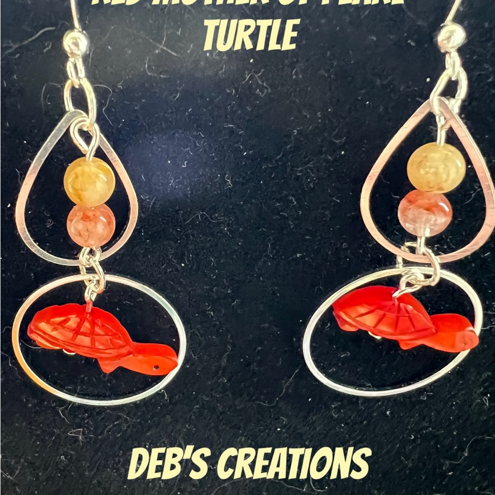 Red Turtle Earrings